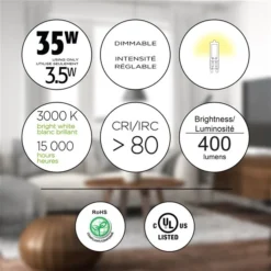 Luminus 35 Watt Equivalent G9 Non-Dimmable Bulb 3000K Bright White (12-Pack) -Globe Lite Shop 330951471 AlternateImage2 l