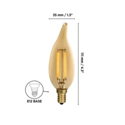 Luminus 40 Watt Vintage B11 E12 Base Dimmable Bulb With Flame Tip 2200K Amber (6-Pack) -Globe Lite Shop 330951480 AlternateImage1 l
