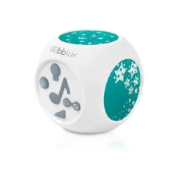 Bblüv Kübe White/Aqua LED Musical Nightlight With Projections And Automatic Shutoff