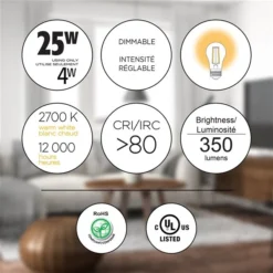 Luminus 25-Watt Equivalent A15 Warm White Dimmable LED Light Bulbs (12-pack) -Globe Lite Shop 330968596 AlternateImage2 l