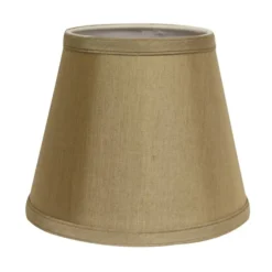 Cloth & Wire 8-in X 12-in Tan Fabric Empire Lamp Shade