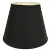 Cloth & Wire 11-in X 14-in Black (with White Lining) Silk Empire Lamp Shade