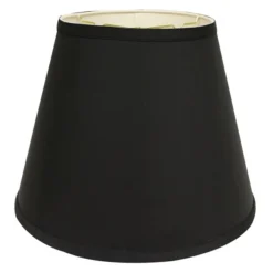 Cloth & Wire 11-in X 14-in Black (with White Lining) Silk Empire Lamp Shade