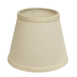 Cloth & Wire 6.5-in X 8-in Fabric Empire Lamp Shade In Egg Colour With Bulb Clip
