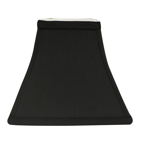 Cloth & Wire 9-in X 10-in Black (with White Lining) Silk Bell Lamp Shade 1 Cloth & Wire 9-in X 10-in Black (with White Lining) Silk Bell Lamp Shade