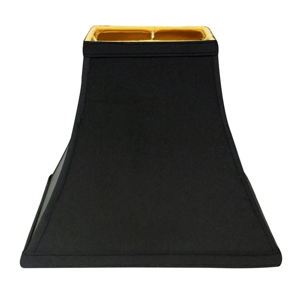 Cloth & Wire 9-in X 10-in Black (with Gold Lining) Silk Bell Lamp Shade 1 Cloth & Wire 9-in X 10-in Black (with Gold Lining) Silk Bell Lamp Shade