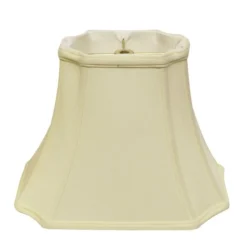 Cloth & Wire 11-in X 11-in Egg Colour Silk Rectangle Lamp Shade