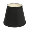 Cloth & Wire 7.5-in X 10-in Black (with White Lining) Silk Empire Lamp Shade