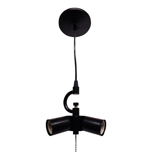 Cloth & Wire Satin Black Indoor 3-Light Cord Pendant Stem Light Kit 3 Cloth & Wire Satin Black Indoor 3-Light Cord Pendant Stem Light Kit - Image 3