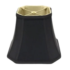 Cloth & Wire 12-in X 14-in Black (with Bronze Lining) Fabric Bell Lamp Shade