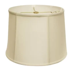 Cloth & Wire 10-in X 15-in Egg Silk Drum Lamp Shade