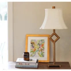 Cloth & Wire 9-in X 13-in White Silk Drum Lamp Shade