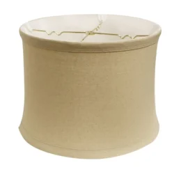 Cloth & Wire 11-in X 15-in Dune Linen Drum Lamp Shade