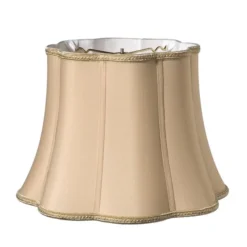 Cloth & Wire 10-in X 14-in Vintage Gold Silk Drum Lamp Shade