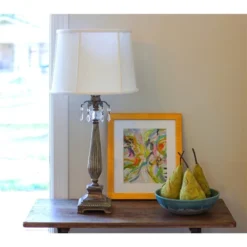 Cloth & Wire 9.25-in X 13-in White Linen Drum Lamp Shade