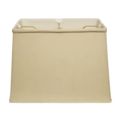 Cloth & Wire 10.25-in X 9-in Tan Linen Rectangle Lamp Shade