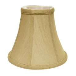 Cloth & Wire 12-in X 16-in Tan Fabric Bell Lamp Shade