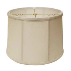 Cloth & Wire 10-in X 15-in Vanilla Linen Drum Lamp Shade