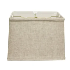 Cloth & Wire 10.75-in X 15-in Oatmeal Linen Rectangle Lamp Shade