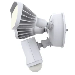 Swann 1080p 120-Degree 2400 lm White Hardwired LED Motion-Activated Flood Lights Security Camera