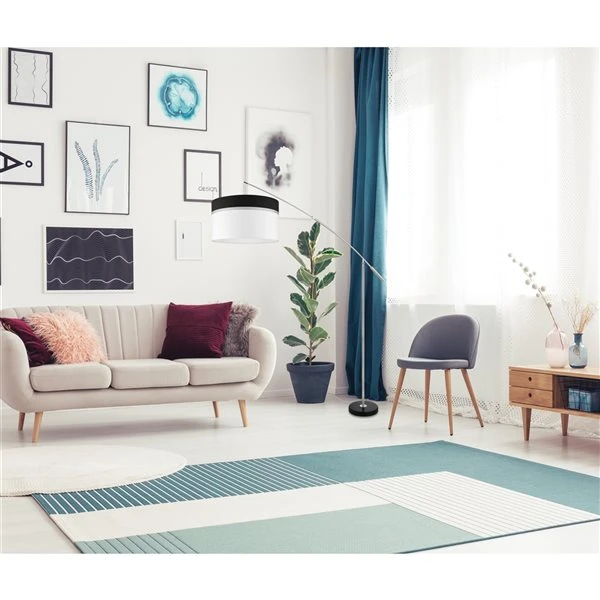 Eglo Santander 8.63-in X 15-in White/Black/Grey Fabric Drum Lamp Shade 2 Eglo Santander 8.63-in X 15-in White/Black/Grey Fabric Drum Lamp Shade - Image 2