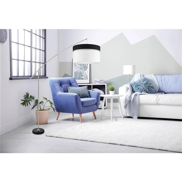 Eglo Santander 8.63-in X 15-in White/Black/Grey Fabric Drum Lamp Shade 5 Eglo Santander 8.63-in X 15-in White/Black/Grey Fabric Drum Lamp Shade - Image 5