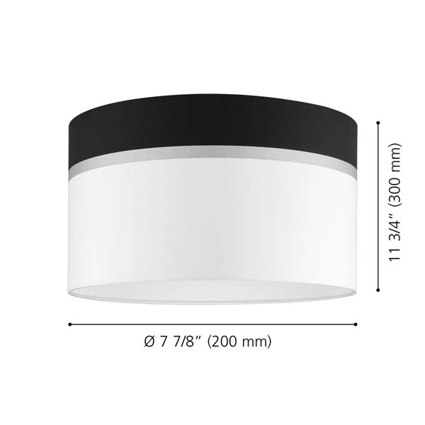 Eglo Santander 8.63-in X 15-in White/Black/Grey Fabric Drum Lamp Shade 3 Eglo Santander 8.63-in X 15-in White/Black/Grey Fabric Drum Lamp Shade - Image 3