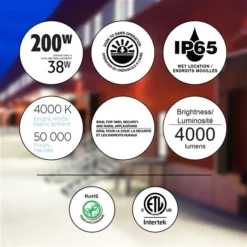 Luminus 4000 lm 38 W Black LED Dusk-to-Dawn Yard Light