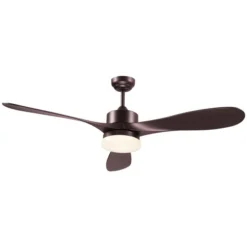 HomCom 52-in Brown LED Downrod 3-Blade Reversible Ceiling Fan With Handheld Remote Control Included -Globe Lite Shop 331025468 MainImage 001 l
