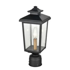 Millennium Lighting Eldrick 14-in Powder Coat Black Transitional Post Lantern
