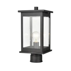Millennium Lighting Bowton 14.75-in Powder Coat Black Transitional Post Lantern