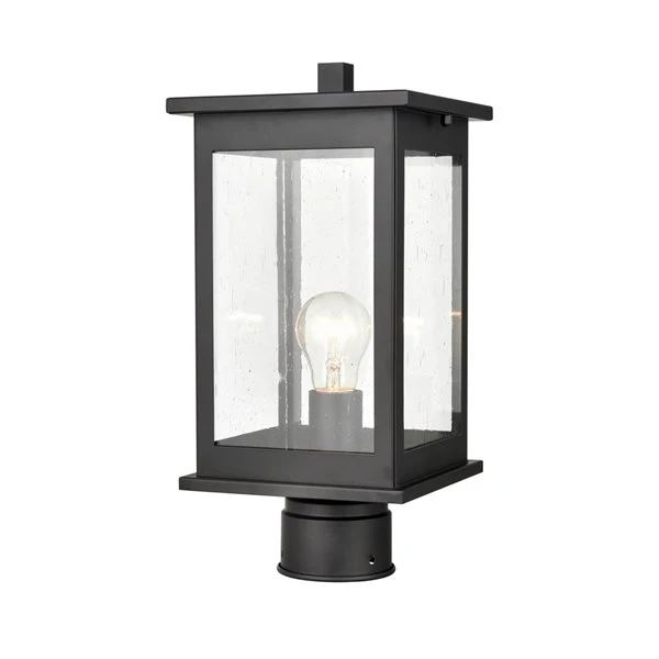 Millennium Lighting Bowton 14.75-in Powder Coat Black Transitional Post Lantern 1 Millennium Lighting Bowton 14.75-in Powder Coat Black Transitional Post Lantern
