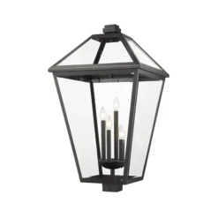 Z-lite Talbot 4-Light 33.75-in Black Traditional Light Post Lantern