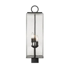 Z-lite Sana 3-Light 26.25-in Black Modern/contemporary Light Post Lantern -Globe Lite Shop 331069568 AlternateImage1 l