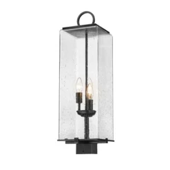 Z-lite Sana 3-Light 26.25-in Black Modern/contemporary Light Post Lantern -Globe Lite Shop 331069568 AlternateImage2 l