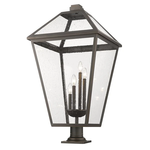 Z-lite Talbot 4-Light 36.75-in Oil Rubbed Bronze Traditional Post Light 3 Z-lite Talbot 4-Light 36.75-in Oil Rubbed Bronze Traditional Post Light - Image 3