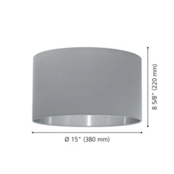 EGLO Policara 8.63-in X 15-in Grey And Silver Fabric Drum Lamp Shade -Globe Lite Shop 332003398 AlternateImage2 l