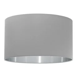 EGLO Policara 8.63-in X 15-in Grey And Silver Fabric Drum Lamp Shade -Globe Lite Shop 332003398 MainImage 001 l