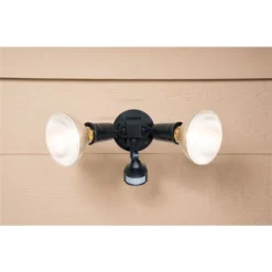 Halo 110-Degree Black Motion Activated Sensor Outdoor Security Flood Light