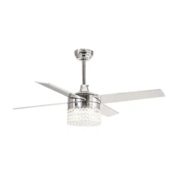 Parrot Uncle 48-in 4-Blade Silver Indoor Downrod Mount Ceiling Fan (Remote Control Included) -Globe Lite Shop 332004811 AlternateImage4 l