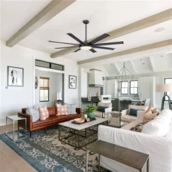 Parrot Uncle 60-in 8-Blade Black Indoor Downrod Mount Ceiling Fan (Remote Control Included) -Globe Lite Shop 332004815 AlternateImage2 l