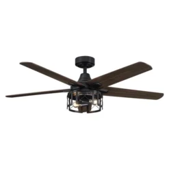 Parrot Uncle 52-in 5-Blade Dark Brown Indoor Downrod Mount Ceiling Fan(Remote Control Included) -Globe Lite Shop 332004817 MainImage 001 l