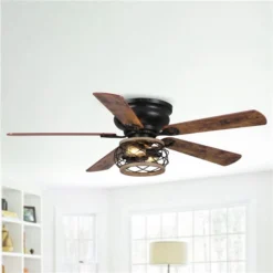 Parrot Uncle 48-in 5-Blade Brown Indoor Flush Mount Ceiling Fan (Remote Control Included) -Globe Lite Shop 332004818 AlternateImage4 l