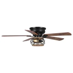 Parrot Uncle 48-in 5-Blade Brown Indoor Flush Mount Ceiling Fan (Remote Control Included) -Globe Lite Shop 332004818 MainImage 001 l