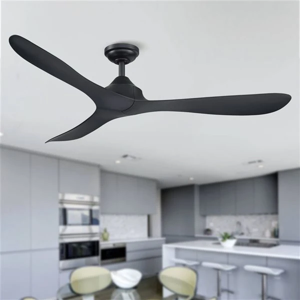 Parrot Uncle 56-in 3-Blade Black Indoor Downrod Mount Ceiling Fan (Remote Control Included) 5 Parrot Uncle 56-in 3-Blade Black Indoor Downrod Mount Ceiling Fan (Remote Control Included) - Image 5