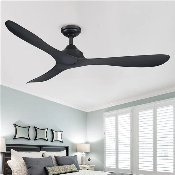 Parrot Uncle 56-in 3-Blade Black Indoor Downrod Mount Ceiling Fan (Remote Control Included) 1 Parrot Uncle 56-in 3-Blade Black Indoor Downrod Mount Ceiling Fan (Remote Control Included)