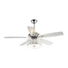 Parrot Uncle 52-in 5-Blade Silver Indoor Downrod Mount Ceiling Fan (Remote Control Included)