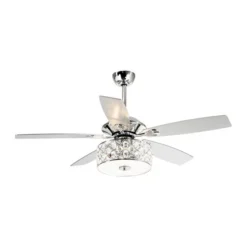 Parrot Uncle 52-in 5-Blade Silver Indoor Downrod Mount Ceiling Fan (Remote Control Included)