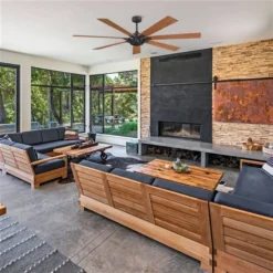 Parrot Uncle 72-in 7-Blade Brown Indoor Downrod Mount Ceiling Fan (Remote Control Included)