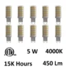CWI Lighting 5 Watt G9 LED Bulb 4000K - Set Of 10